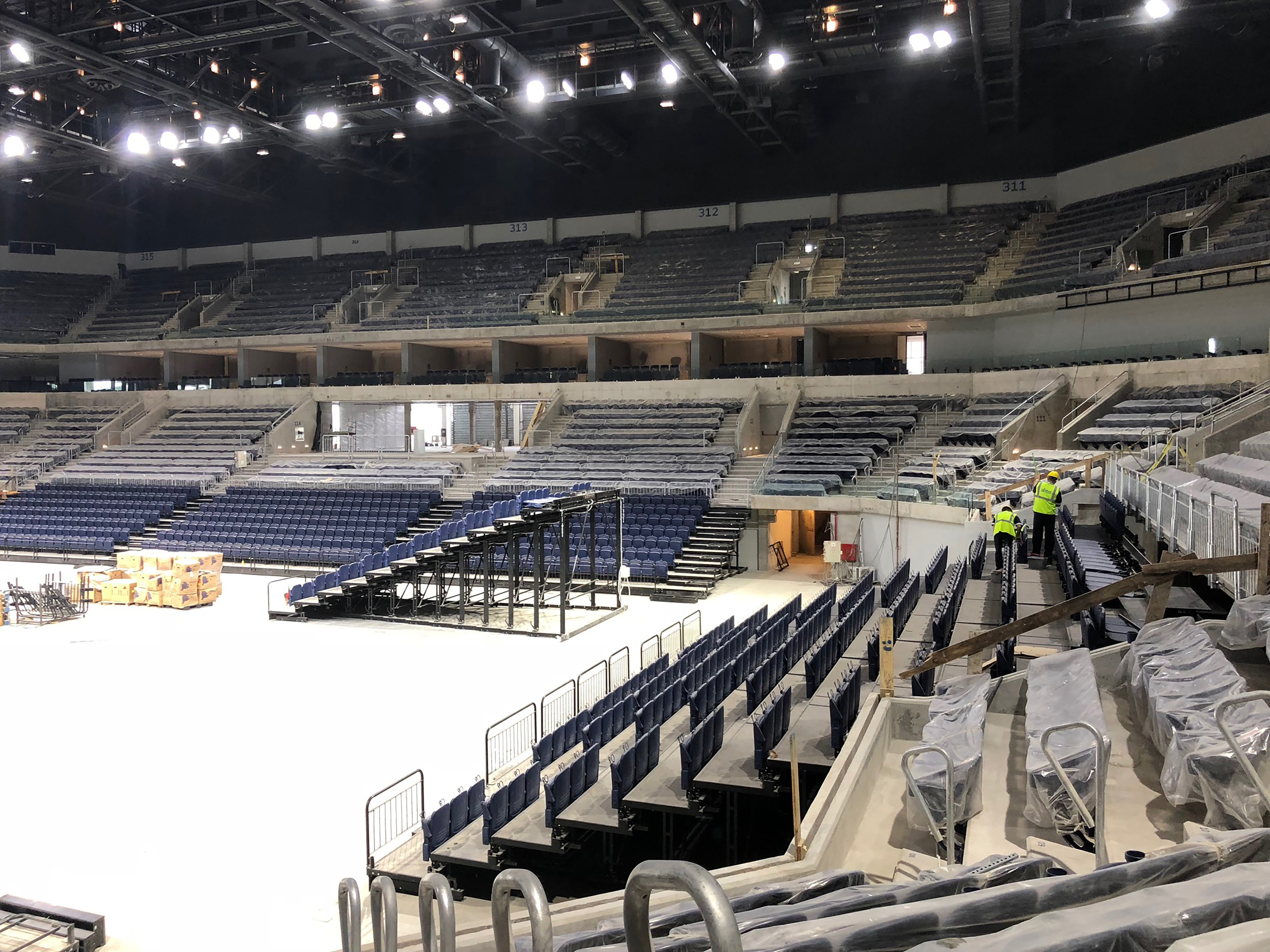 Foto de la estructura de la ampliación del Antel Arena