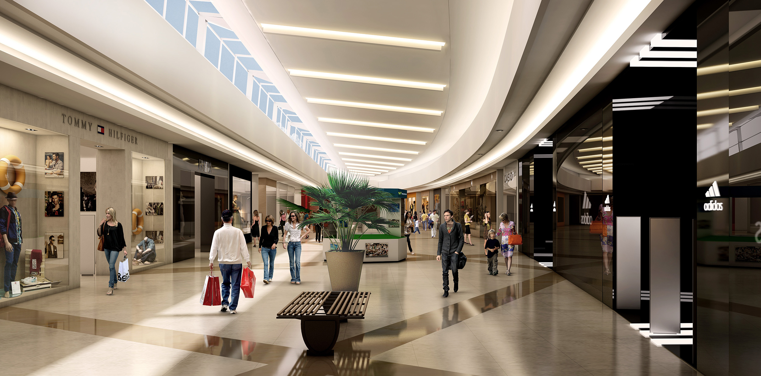 Imágen de la estructura del shopping Melancia en Rivera